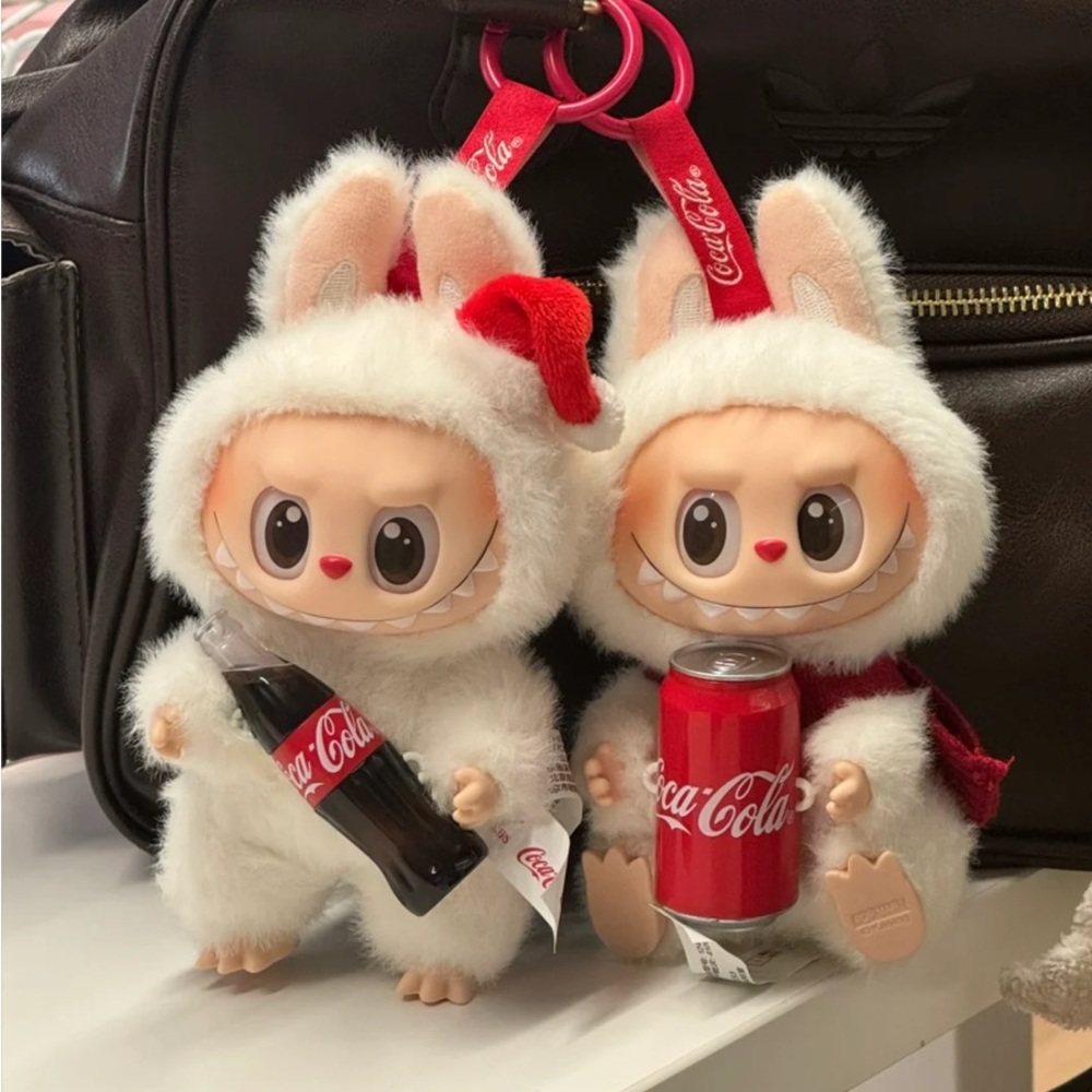 AUTHENTIC LABUBU COCA COLA Vinyl Plush keychain -Surprise Shake & Happy Factor